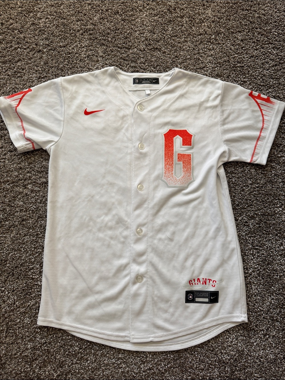 Nike White & Orange Giants Baseball Yastrzemski Jersey - Number 5